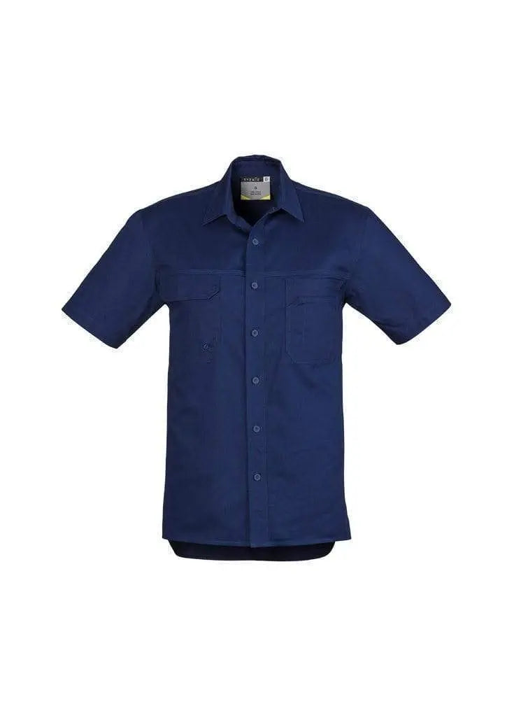 SYZMIK Men’s Lightweight Short Sleeve Tradie Shirt ZW120 Work Wear Syzmik Blue L